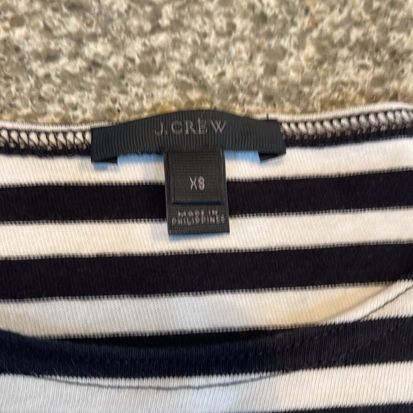 J. Crew ruffled sleeve cotton jersey striped tee size xs - Picture 2 of 4